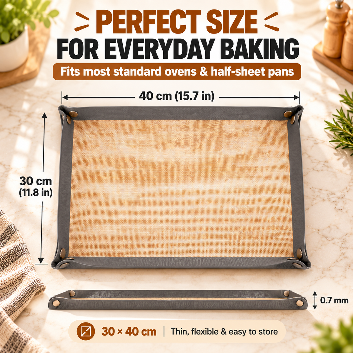 🔥Pinch Pan™ | 2-in-1 Silicone Baking Mat That Snaps Into a Tray