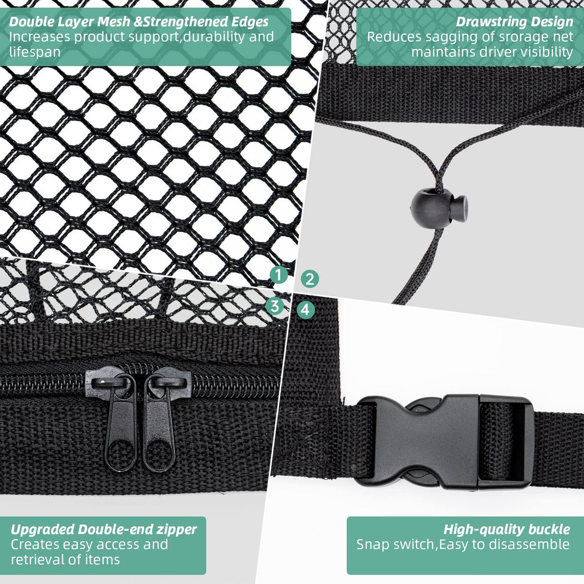 🚙 Overhead Car Cargo Net – Double-Layer Roof Storage Organizer