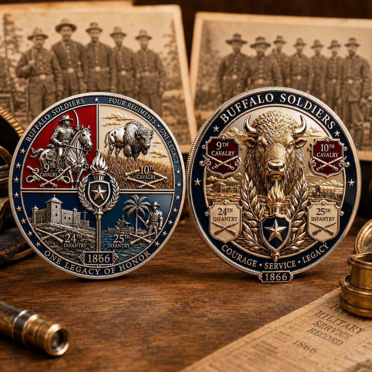 🐎 1866-2026 BUFFALO SOLDIERS LEGACY CHALLENGE COIN - 160th Anniversary Limited