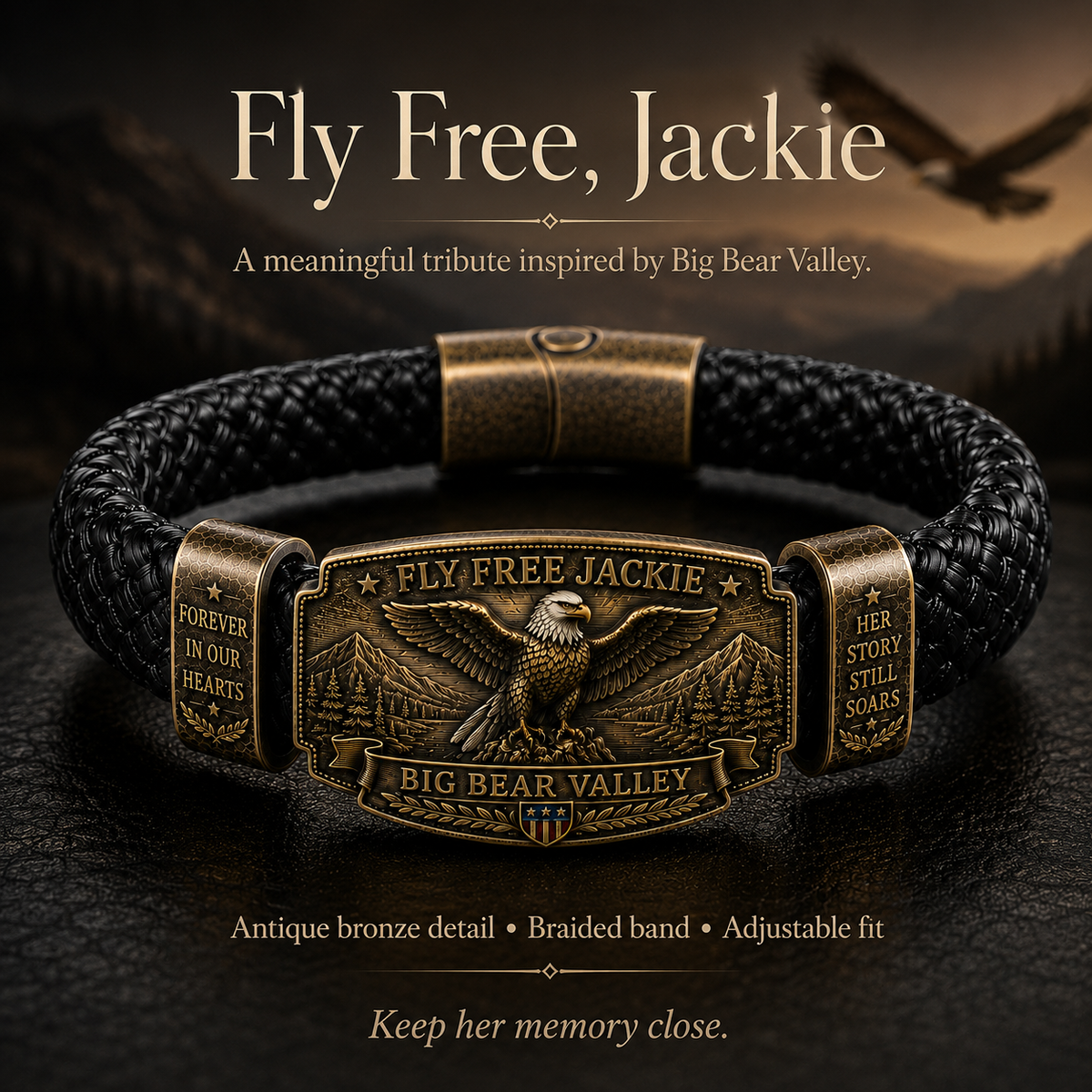 🦅 Fly-Free-Jackie Memorial Bracelet