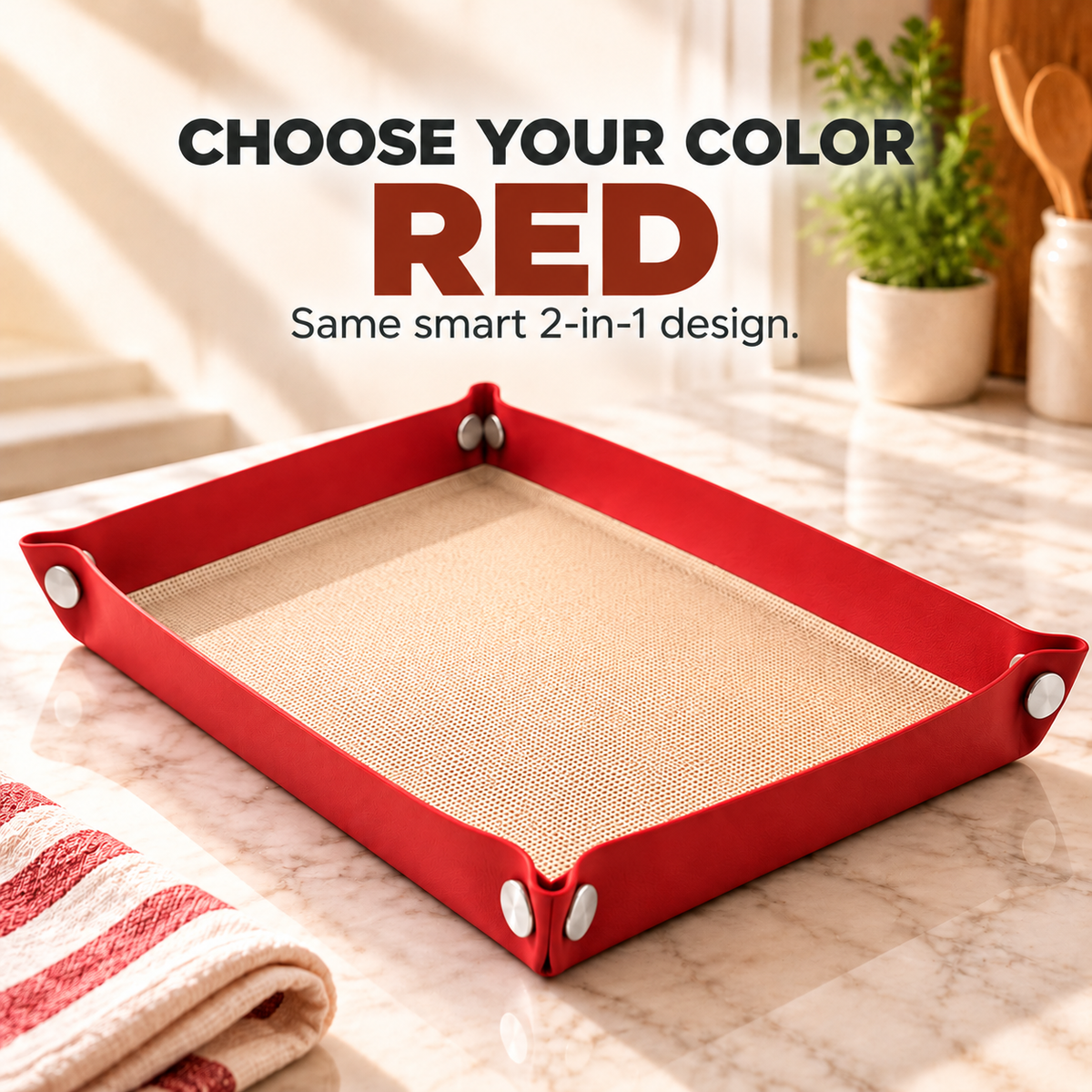 🔥Pinch Pan™ | 2-in-1 Silicone Baking Mat That Snaps Into a Tray