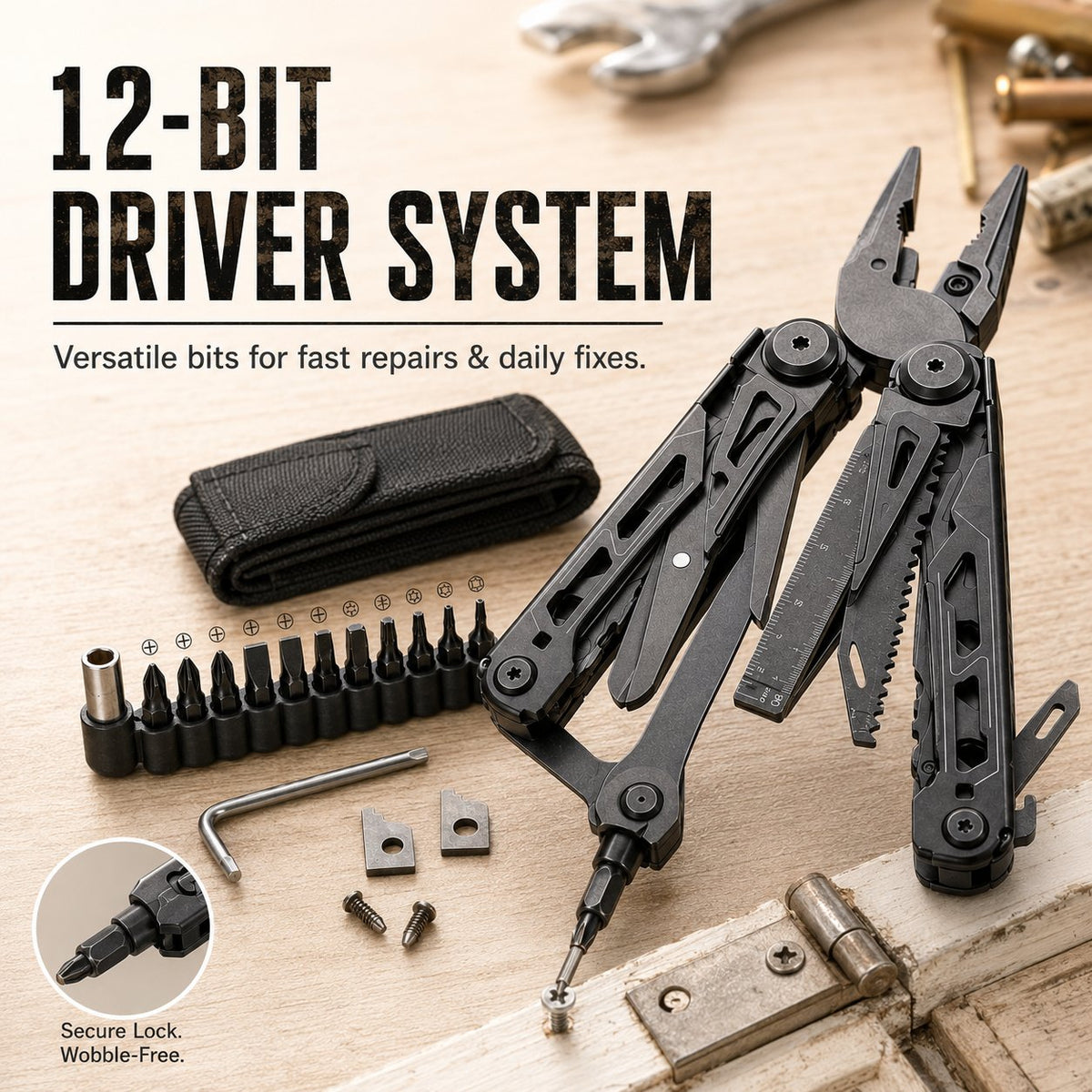 đď¸16âinâ1 MultiâTool Pliers with FullâSize Folding Scissors