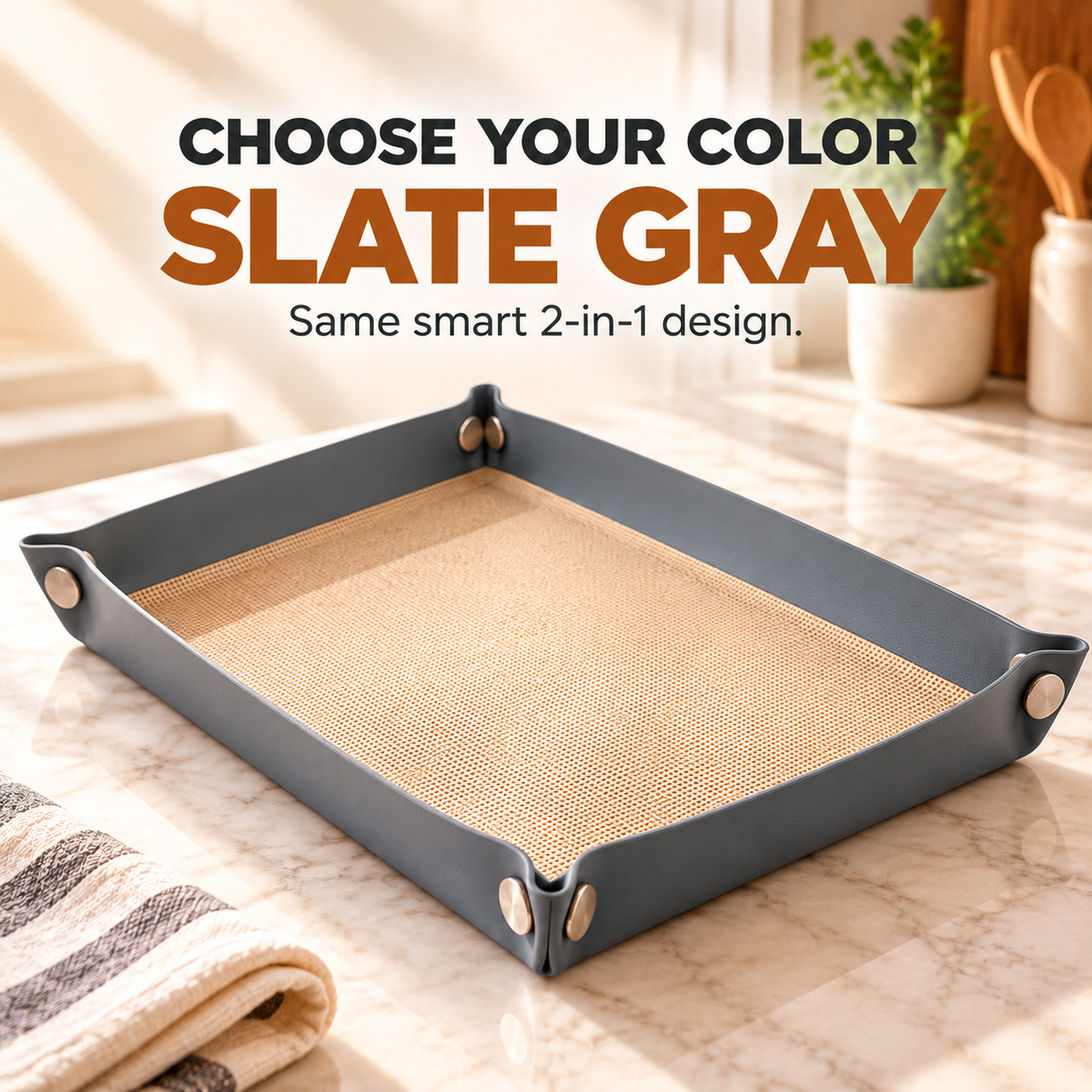 🔥Pinch Pan™ | 2-in-1 Silicone Baking Mat That Snaps Into a Tray