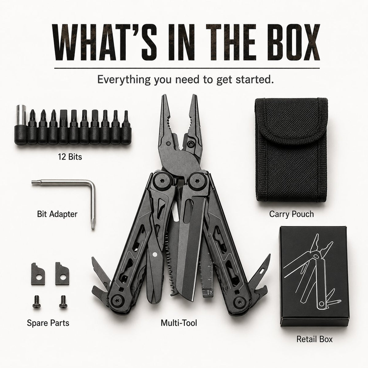 đď¸16âinâ1 MultiâTool Pliers with FullâSize Folding Scissors