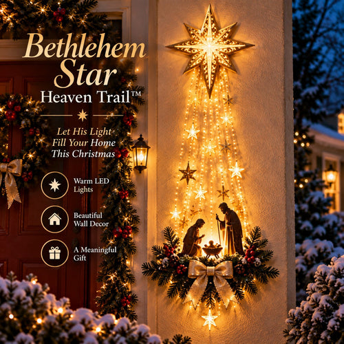 ✨Last Day 50% OFF✨✝️ Bethlehem Star of Faith™ – Lighted Nativity Wall Decor