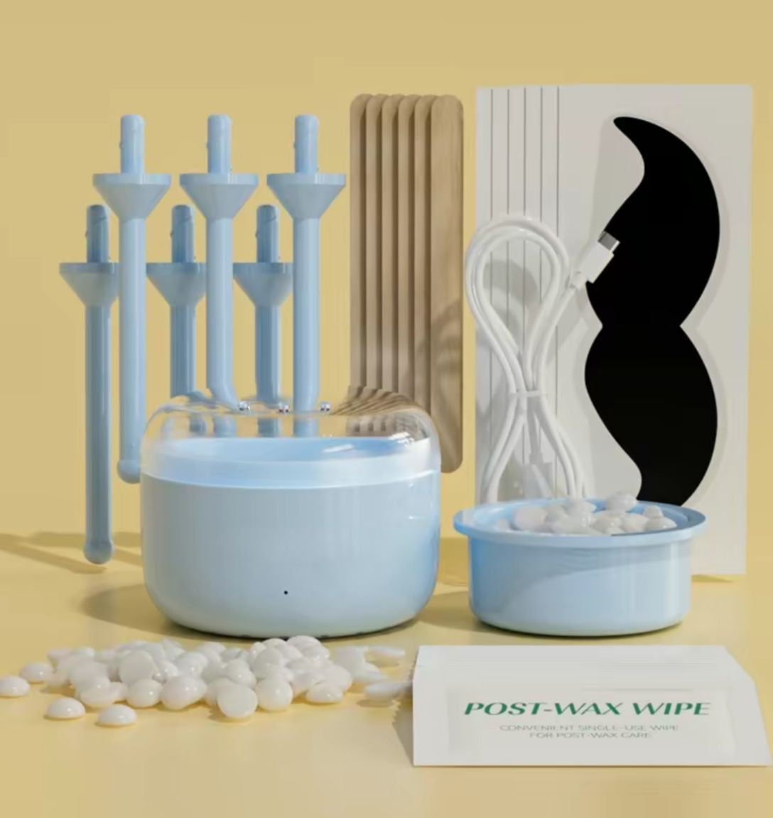 Easy to Use Nose & Brow Wax Pot – Includes FREE 6 Silicone Applicators, Wooden Sticks, Cotton Swabs & Post-Wax Wipes