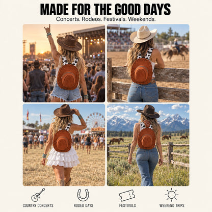 Handmade Cowgirl Hat Backpack - Handmade By Megan