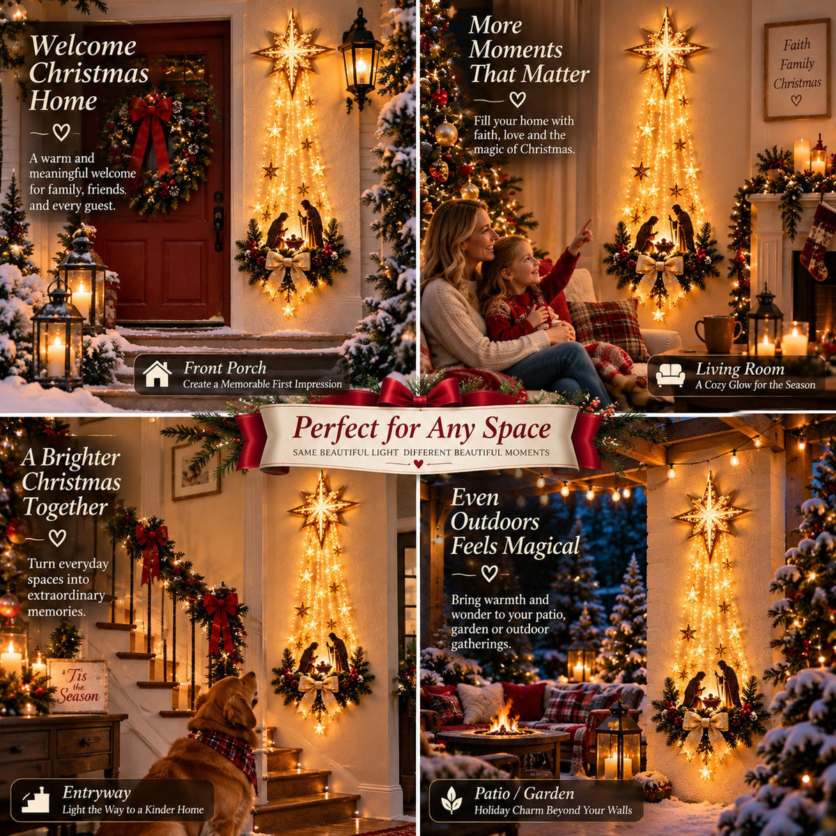 ✨Last Day 50% OFF✨✝️ Bethlehem Star of Faith™ – Lighted Nativity Wall Decor