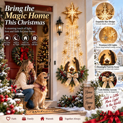 ✨Last Day 50% OFF✨✝️ Bethlehem Star of Faith™ – Lighted Nativity Wall Decor