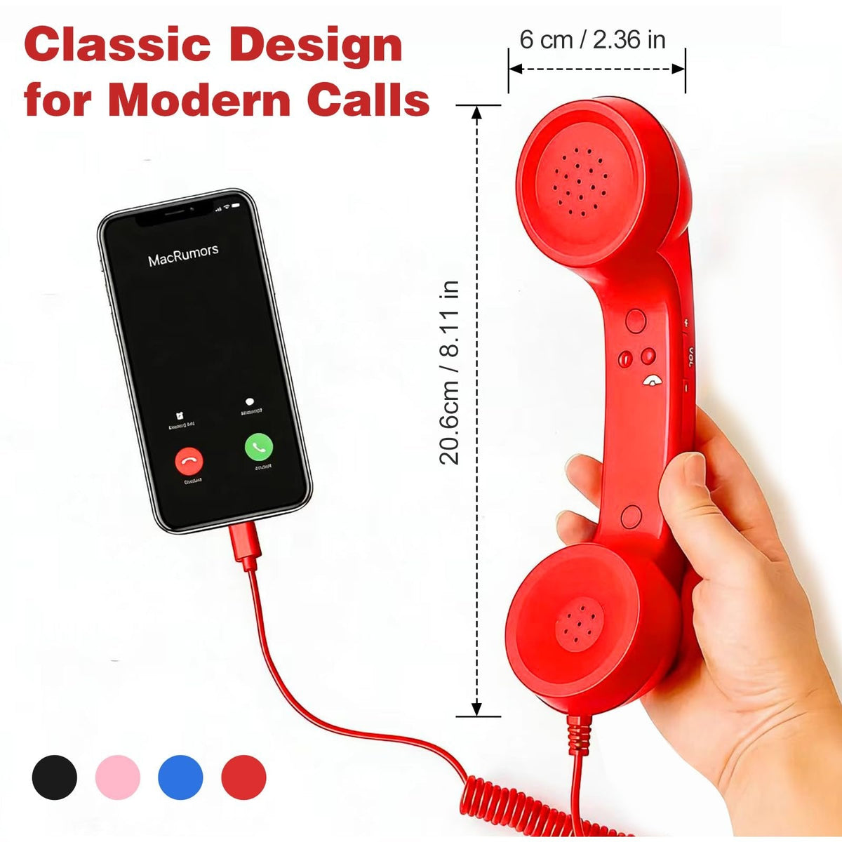 📞Retro Wired Telephone Handset for Smartphones | Vintage Style Phone Receiver