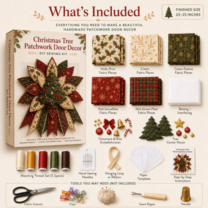 🎉 Holiday Celebration 49% OFF 🎄 – Festive Quilted Christmas Door Hanging DIY Sewing Kit