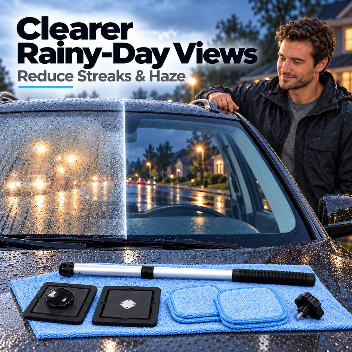 🚗✨ Dual-Sided Magnetic Windshield Cleaner – Clean Both Sides at Once