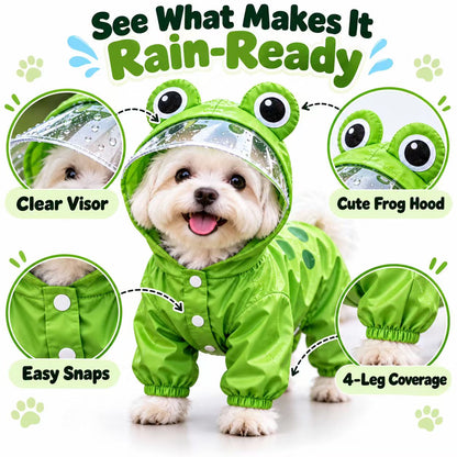 Frog Dog Raincoat – Full-Body Coverage for Happier Rainy Walks 🐸