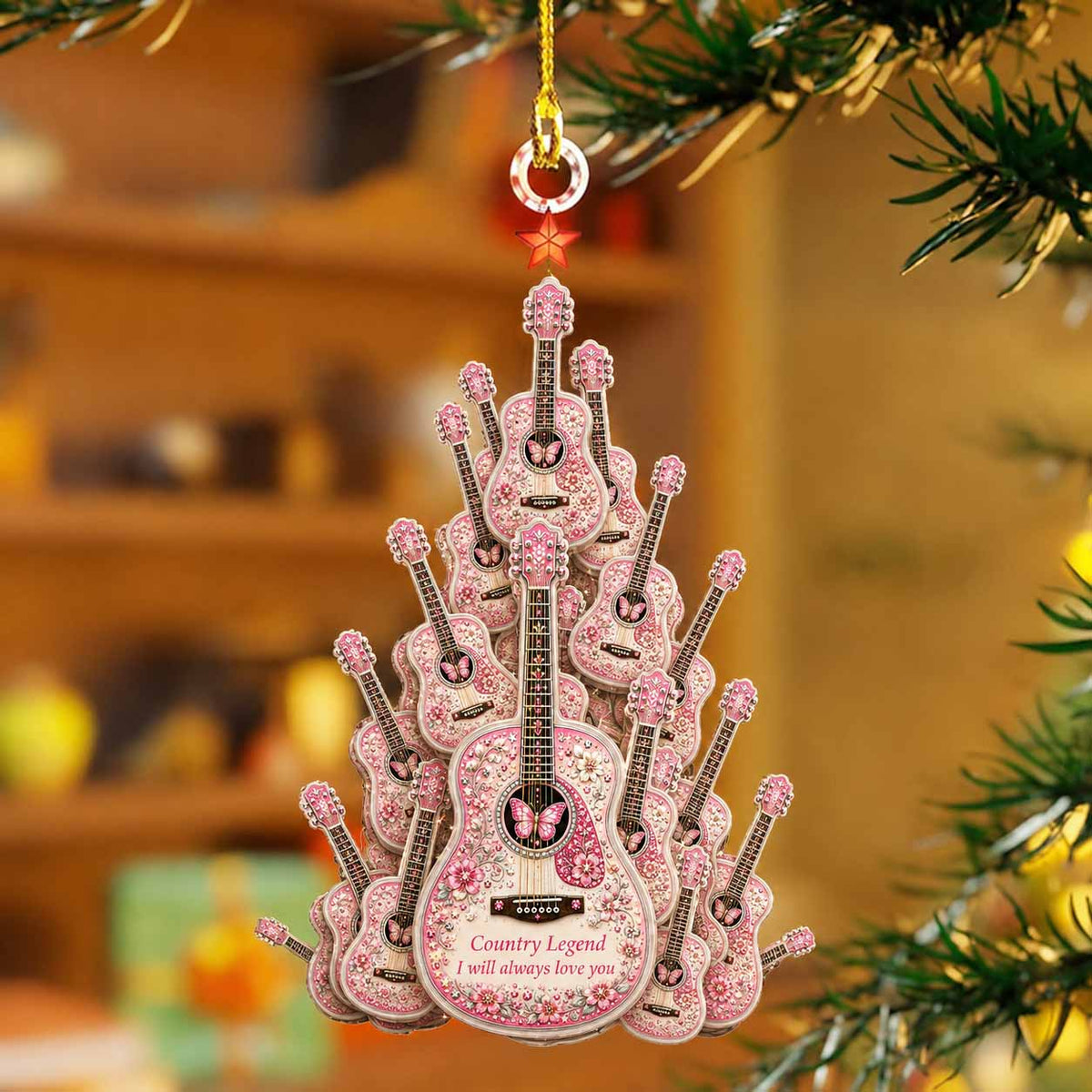 🎁Last Day 60% OFF - Pink Guitar Tree of Memories Hanging Ornament