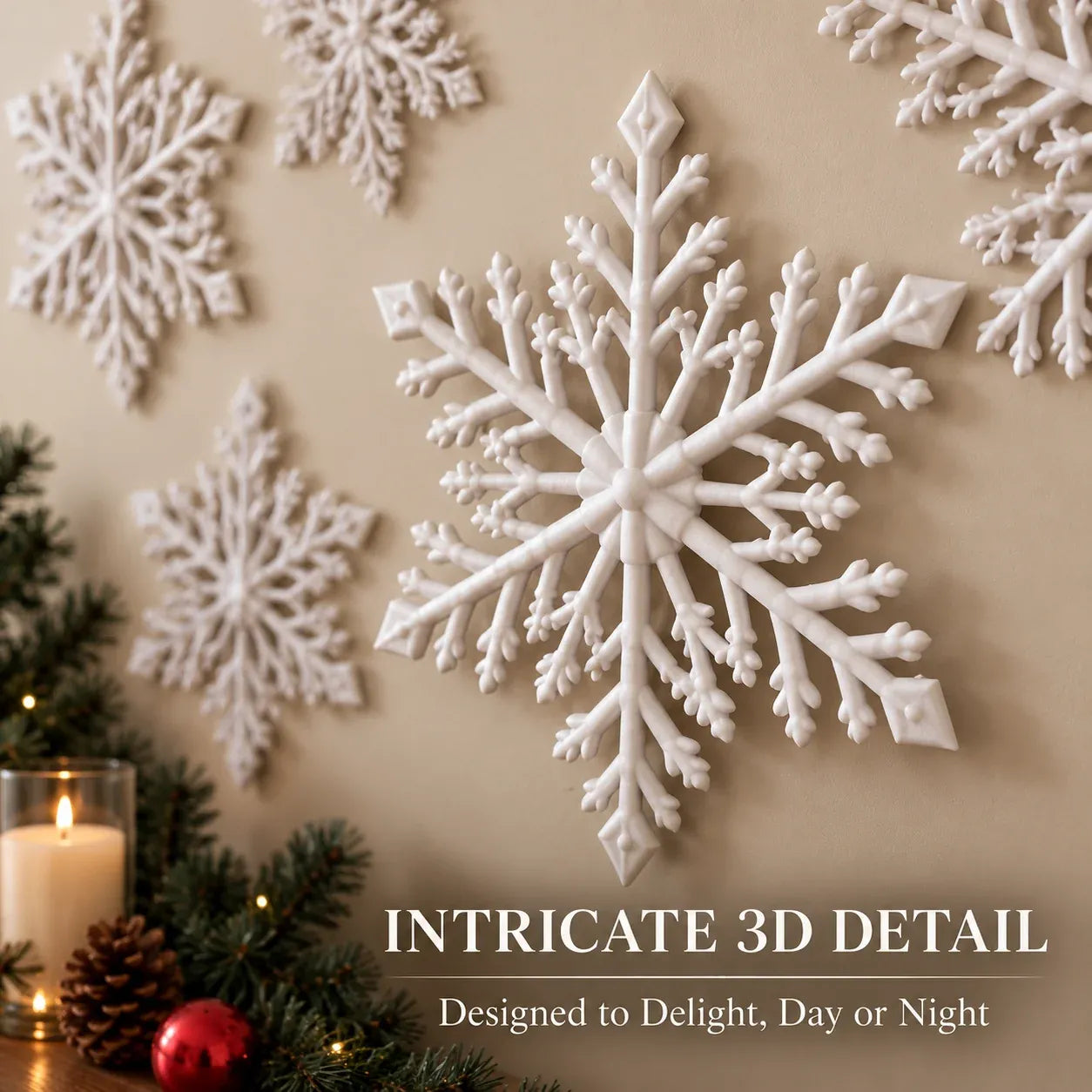 Last Day 49% OFF – ❄️ LED Snowflake Wall Lights | 3D Christmas Snowflake Décor with Blue & White Glow, Remote Control & Magical Indoor Holiday Atmosphere ✨