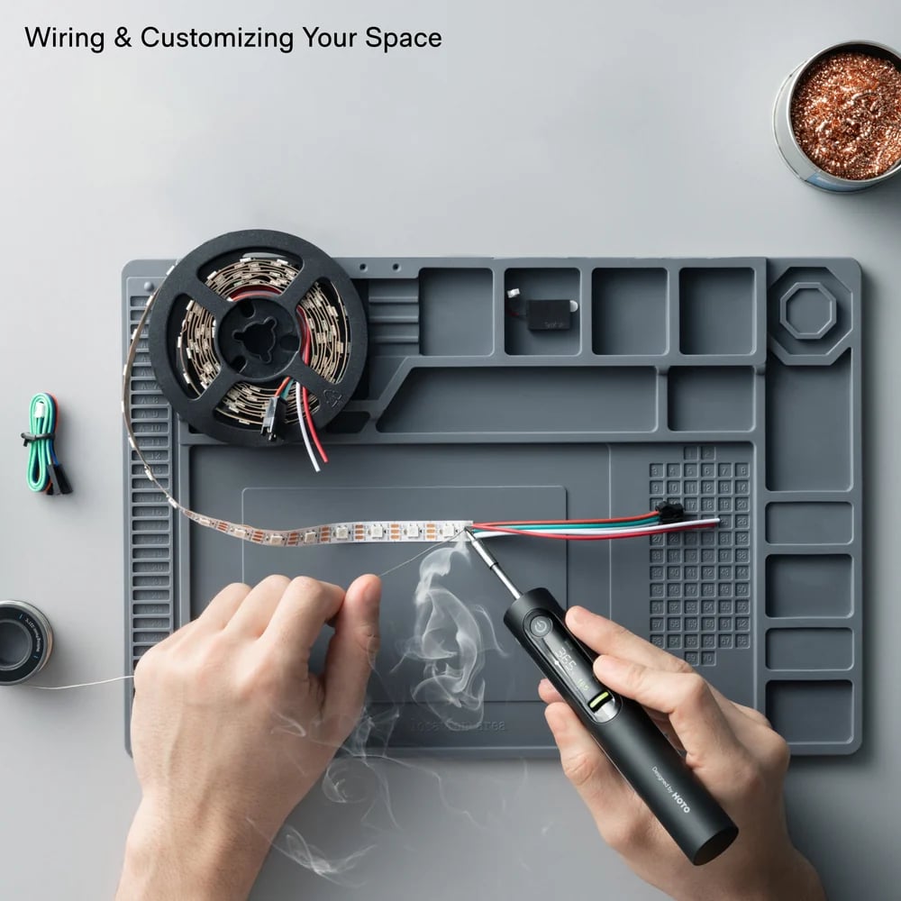 Cordless Soldering Iron Set – 3-Second Heat-Up to 400°F, 140W Plugged In / 60W Cordless, Smart PID Control, C245 Tips, USB-C & Power Bank Compatible
