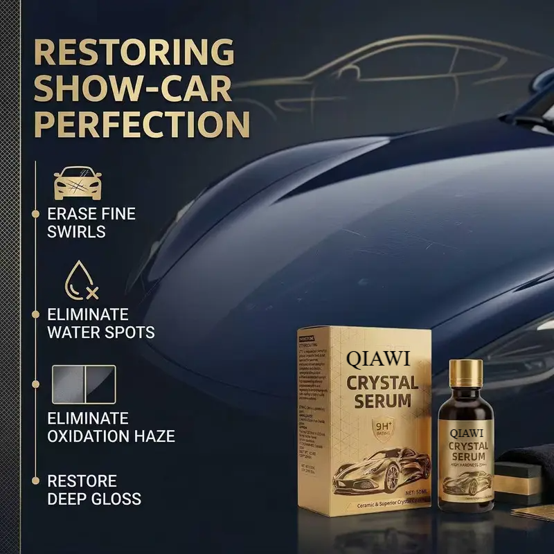 Crystal Serum – Advanced Graphene Ceramic Coating for Cars,9H Graphene Coating for Auto Car Detailing,10+ Years of Long Lasting Car Protection,Gloss Hydrophobicty Anti Scratch