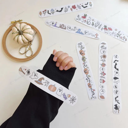 Water-Soluble Stick and Stitch Embroidery Patterns - Beginner Friendly Halloween & Floral Designs