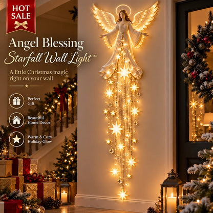 🔥Angel Blessing Starfall Wall LightTM – Heavenly Christmas Wall Decor