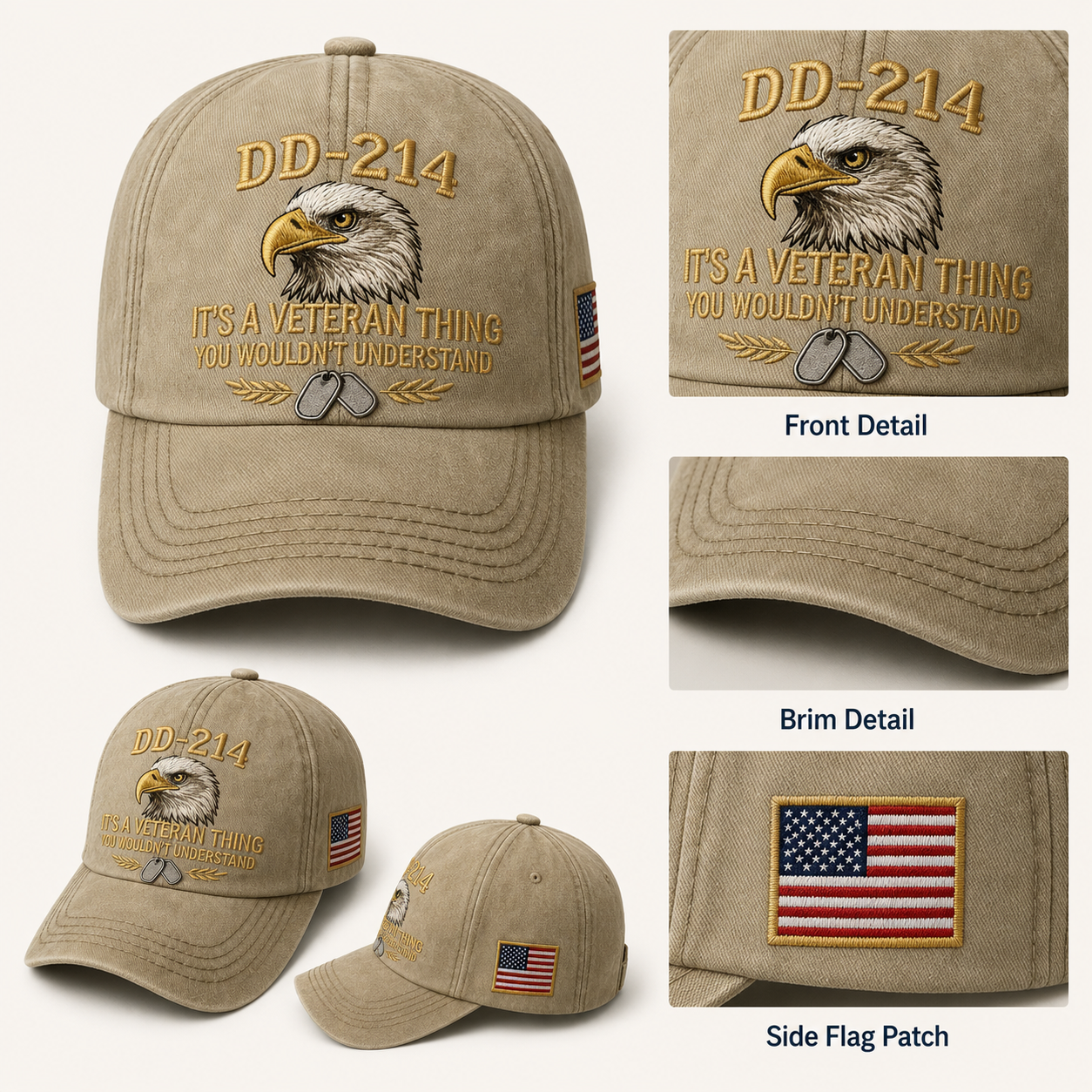 DD-214 Veteran Hat -It's a veteran thing - Embroidered Edition🎁 Free Honor Coin With Every Cap Purchase