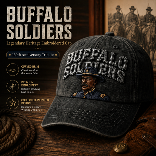 🐎 1866-2026 Buffalo Soldiers Legendary Heritage Embroidered Cap - 160th Anniversary Limited