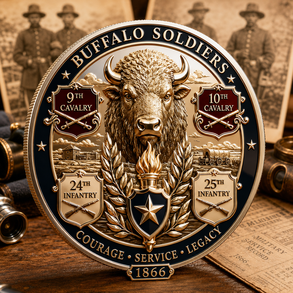 🐎 1866-2026 BUFFALO SOLDIERS LEGACY CHALLENGE COIN - 160th Anniversary Limited