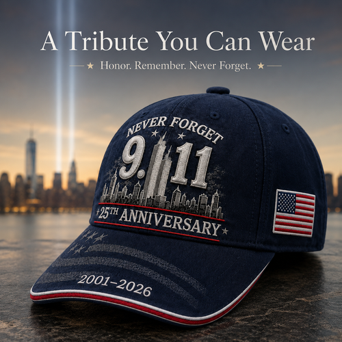 🕯️ 9/11 Never Forget 25th Anniversary Memorial Cap