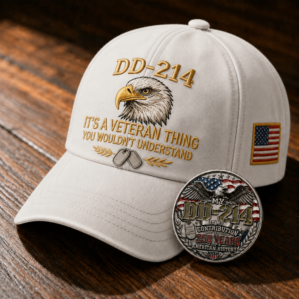 DD-214 Veteran Hat -It's a veteran thing - Embroidered Edition🎁 Free Honor Coin With Every Cap Purchase