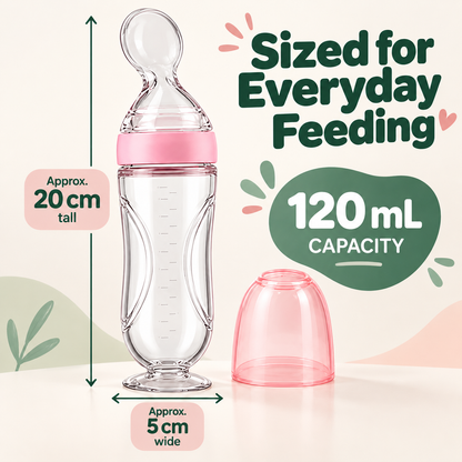 🥰TinyBits Baby Food Squeeze Spoon – 120 mL Purée Feeder with Protective Cap