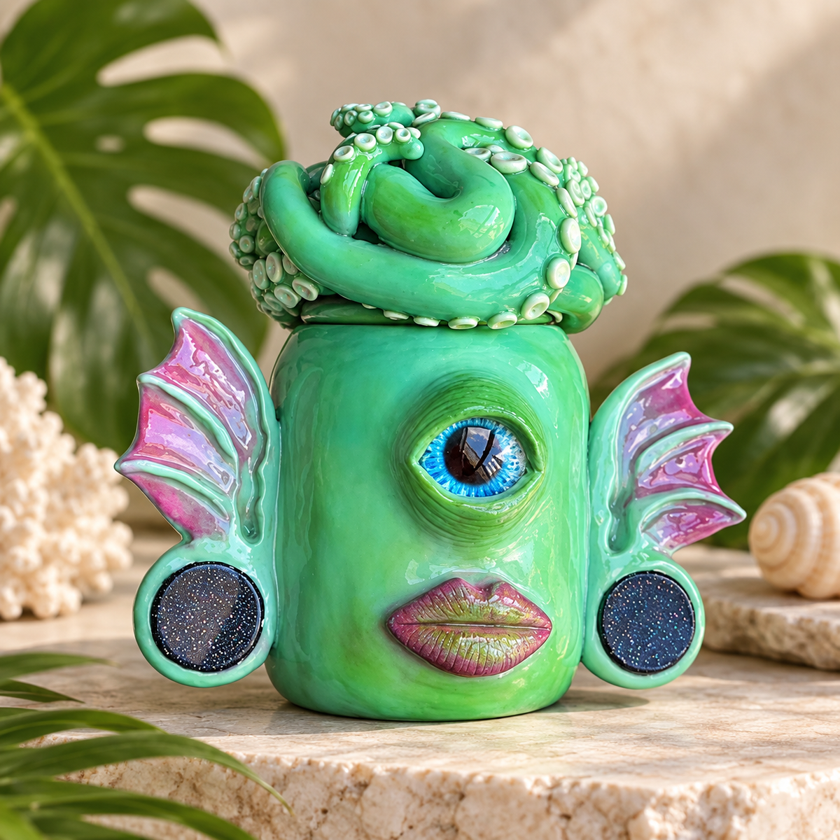 ✨Handmade jars using polymer clay and stone gauges