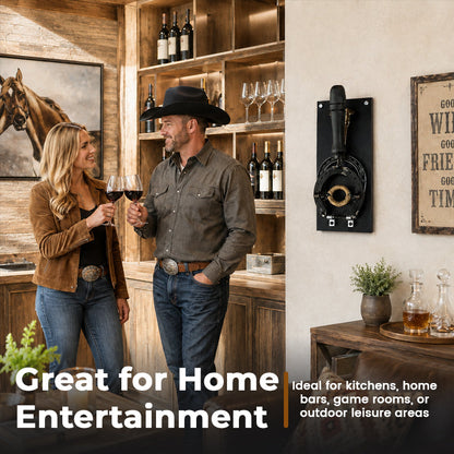 🍷 Rustic Horseshoe Wall-Mounted Wine Opener