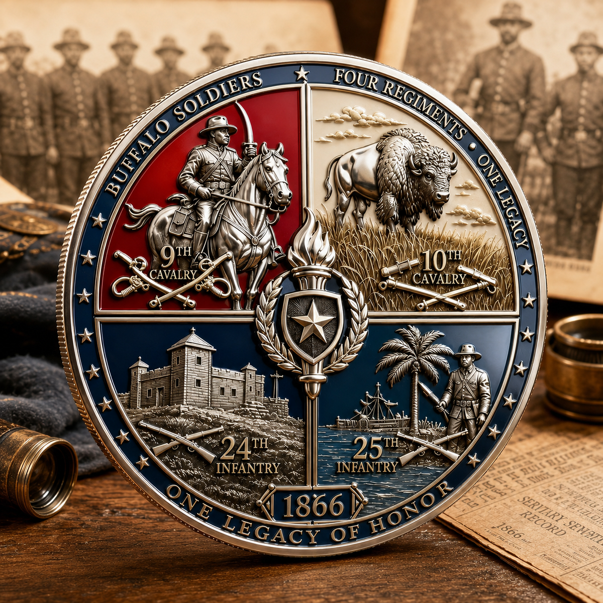 🐎 1866-2026 BUFFALO SOLDIERS LEGACY CHALLENGE COIN - 160th Anniversary Limited