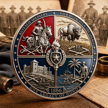 🐎 1866-2026 BUFFALO SOLDIERS LEGACY CHALLENGE COIN - 160th Anniversary Limited