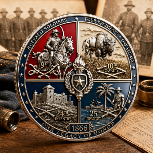 🐎 1866-2026 BUFFALO SOLDIERS LEGACY CHALLENGE COIN - 160th Anniversary Limited