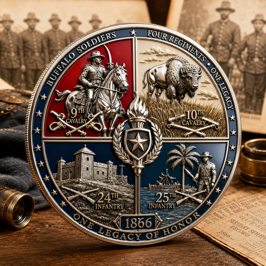 🐎 1866-2026 BUFFALO SOLDIERS LEGACY CHALLENGE COIN - 160th Anniversary Limited