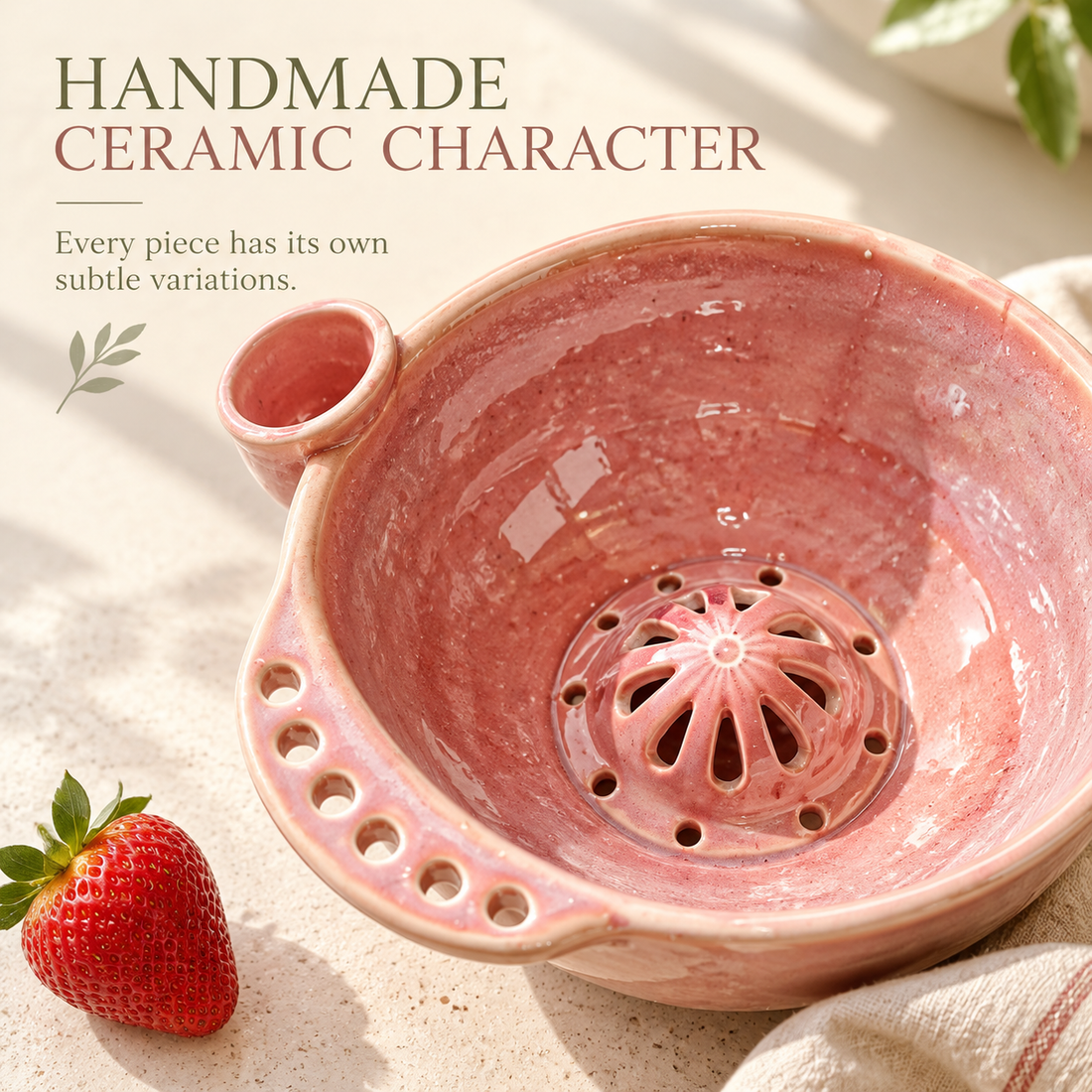 Give your berries a gentle little whirl — ceramic swirl berry washing bowl
