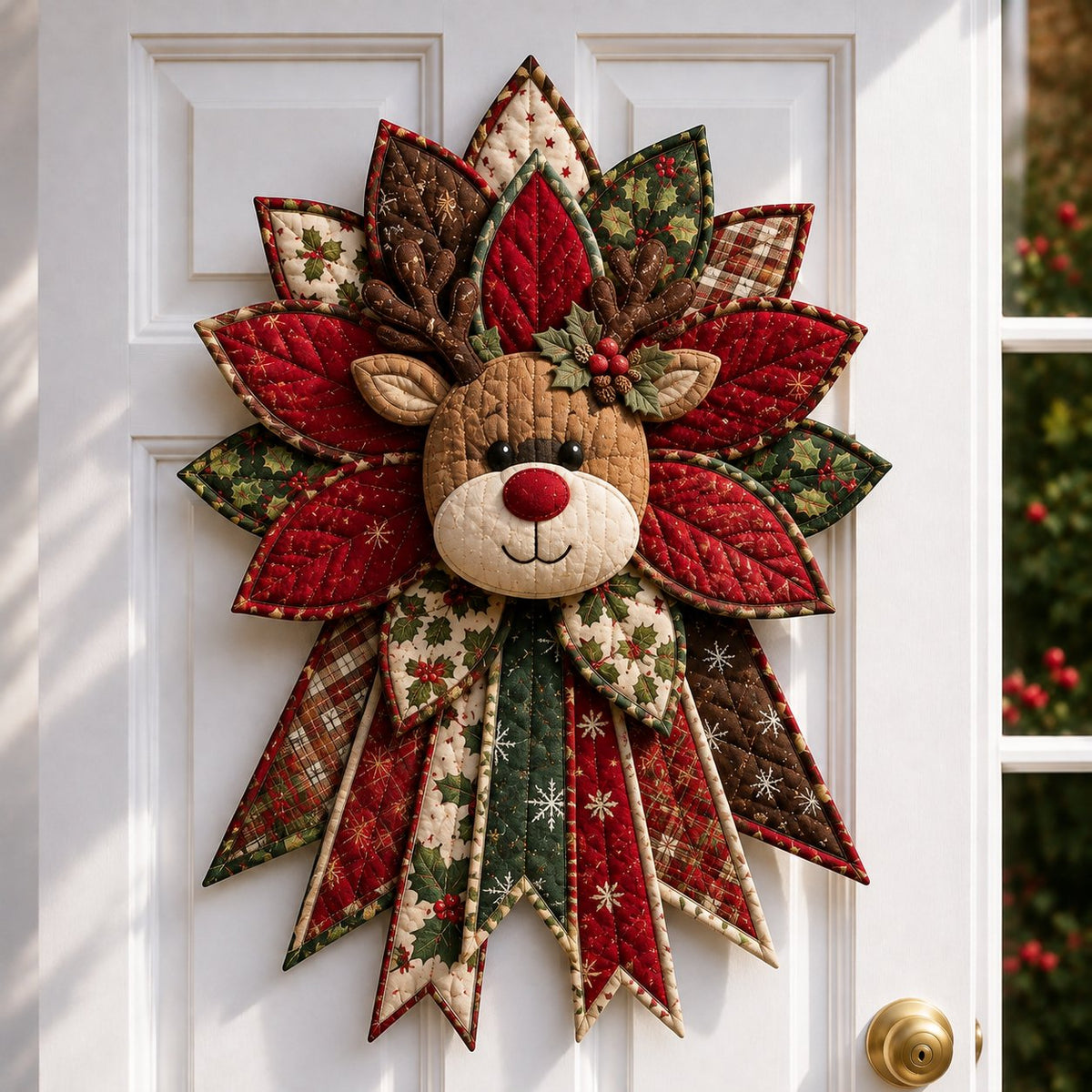 🎉 Holiday Celebration 49% OFF 🎄 – Festive Quilted Christmas Door Hanging DIY Sewing Kit