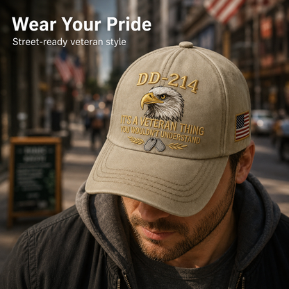 DD-214 Veteran Hat -It's a veteran thing - Embroidered Edition🎁 Free Honor Coin With Every Cap Purchase