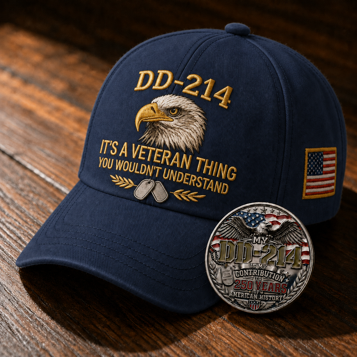 DD-214 Veteran Hat -It's a veteran thing - Embroidered Edition🎁 Free Honor Coin With Every Cap Purchase