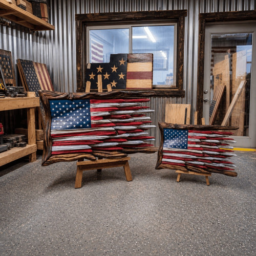 🇺🇸 Handcrafted Wooden American Flag Wall Decor