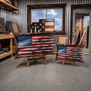 🇺🇸 Handcrafted Wooden American Flag Wall Decor
