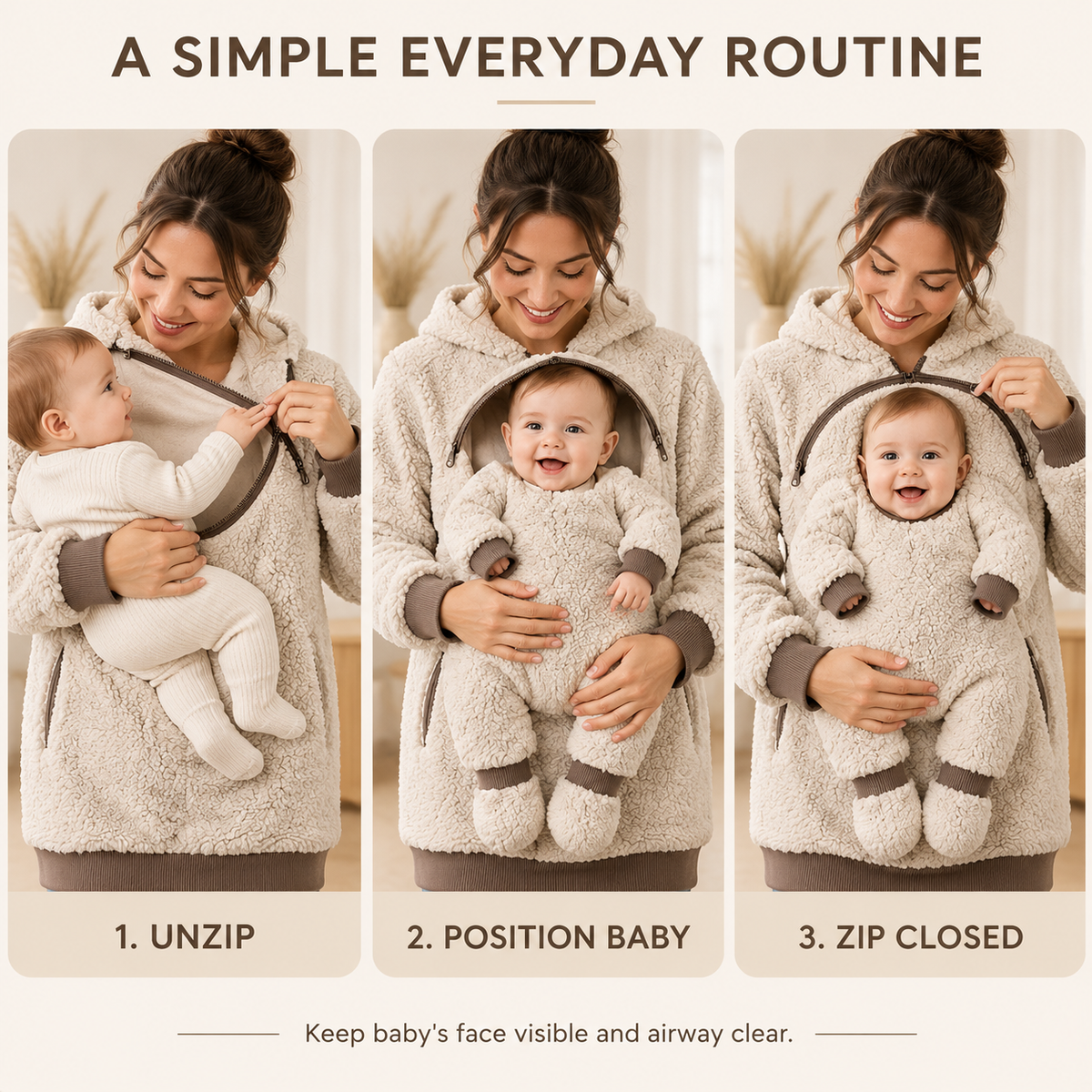 🥰SnugNest™ 2-in-1 Baby Carrier Hoodie – Built-In Support, No Buckles & Cozy Warmth