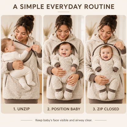 🥰SnugNest™ 2-in-1 Baby Carrier Hoodie – Built-In Support, No Buckles & Cozy Warmth