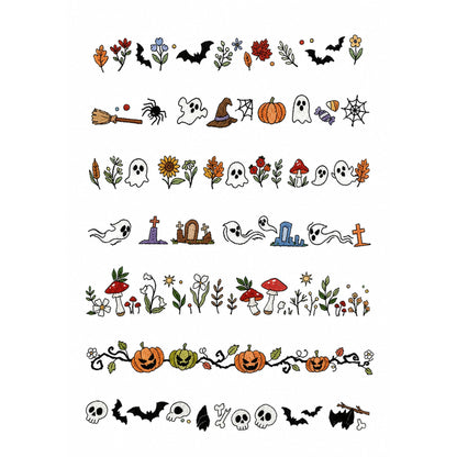 Water-Soluble Stick and Stitch Embroidery Patterns - Beginner Friendly Halloween & Floral Designs