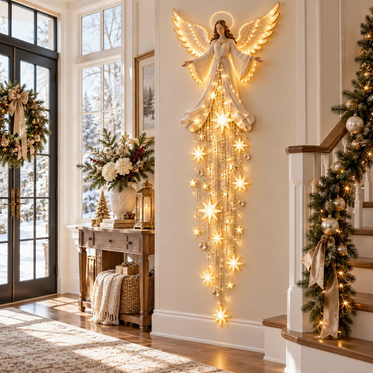 🔥Angel Blessing Starfall Wall LightTM – Heavenly Christmas Wall Decor