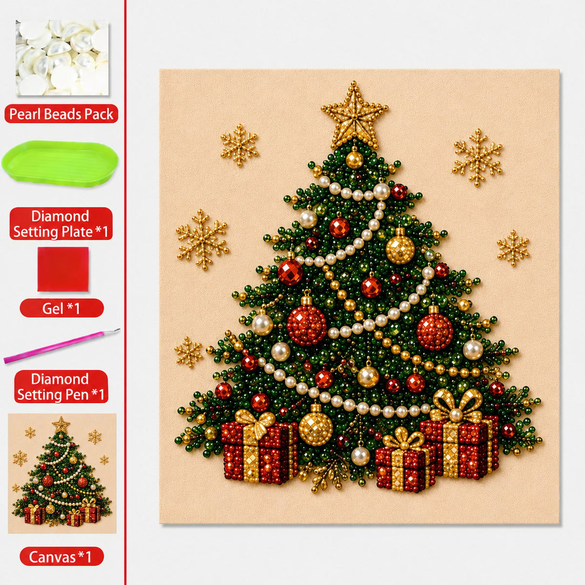 🧘Relaxing & Beginner-Friendly - 🎨💎DIY Christmas Pearl Diamond Painting Art Kit