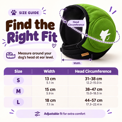 PetMuffs Noise-Reducing Dog Ear Muffs for Thunderstorms & Fireworks – Lightweight, Adjustable Fit