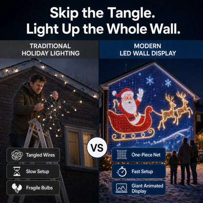 🎇✨Christmas LED House Net & Smart Outdoor Wall Curtain Light