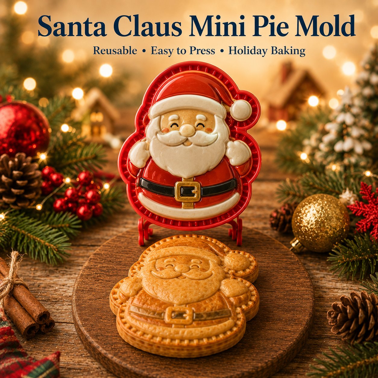 ⏳ Last Day 50% OFF – 🎄 9-Design Christmas Mini Pie Mold Collection 🥧✨