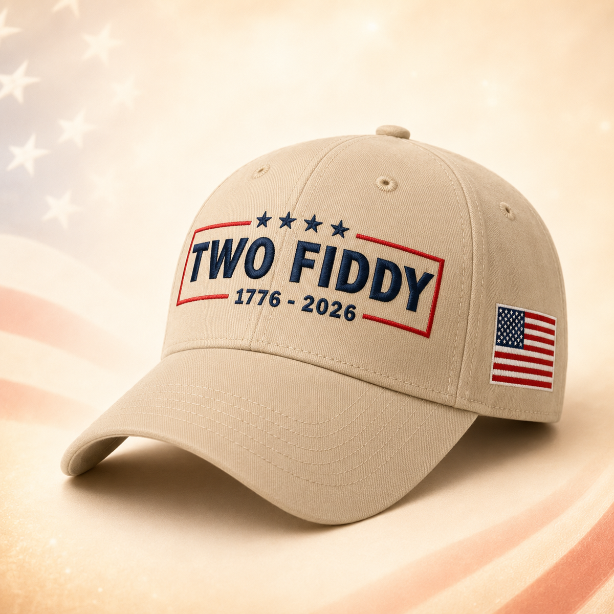 ❤️🤍💙TWO FIDDY 1776–2026 250th Anniversary Patriotic Embroidered Cap